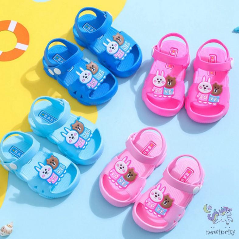 Giày sandal mềm đế chống trượt phong cách mùa hè dành cho bé trai và bé gái