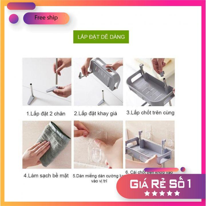 Kệ 3 tầng khung inox gắn trên nắp bồn cầu, trong phòng tắm, trong bếp đa năng
