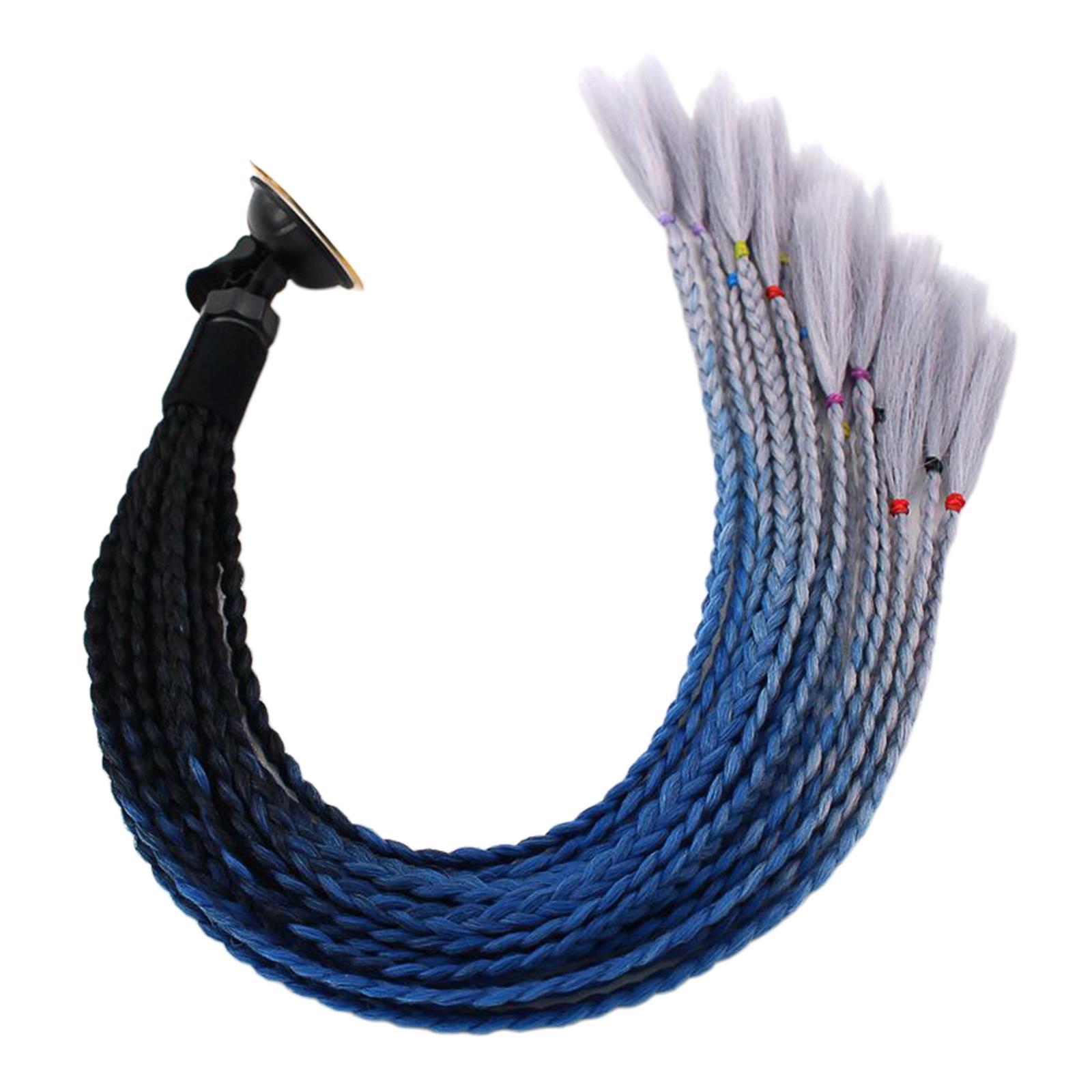 2 Pieces 55cm Hair Helmet Ponytail Gradient Ponytail for Motorcycle