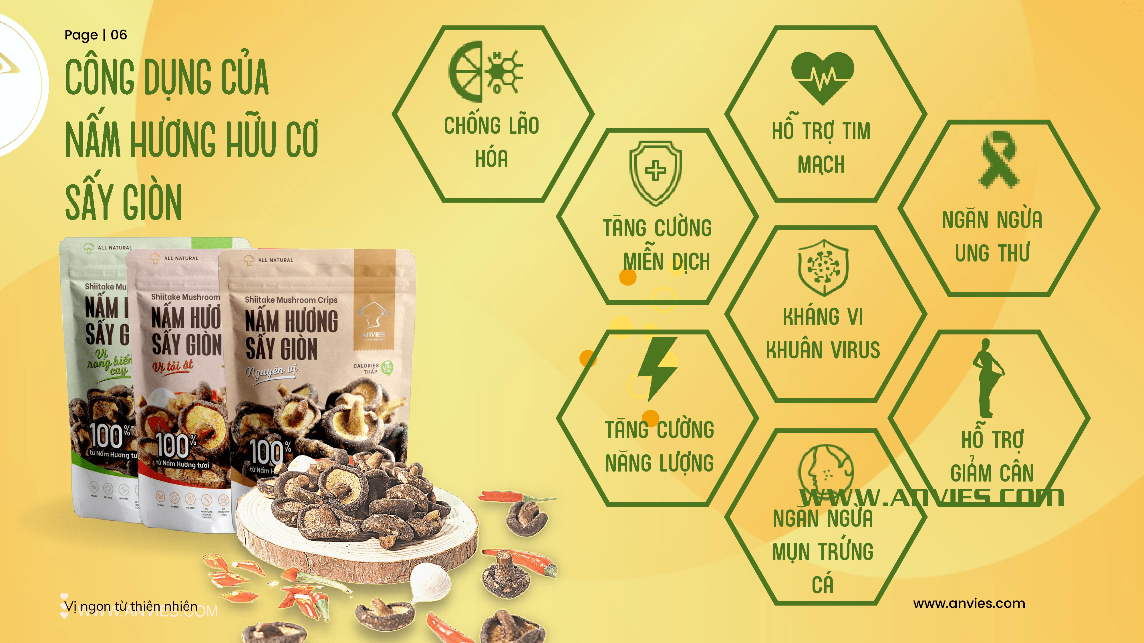 Nấm hương sấy giòn Anvies vị rong biển ít calo, giàu chất xơ, snack healthy, hỗ trợ giảm cân - 30g