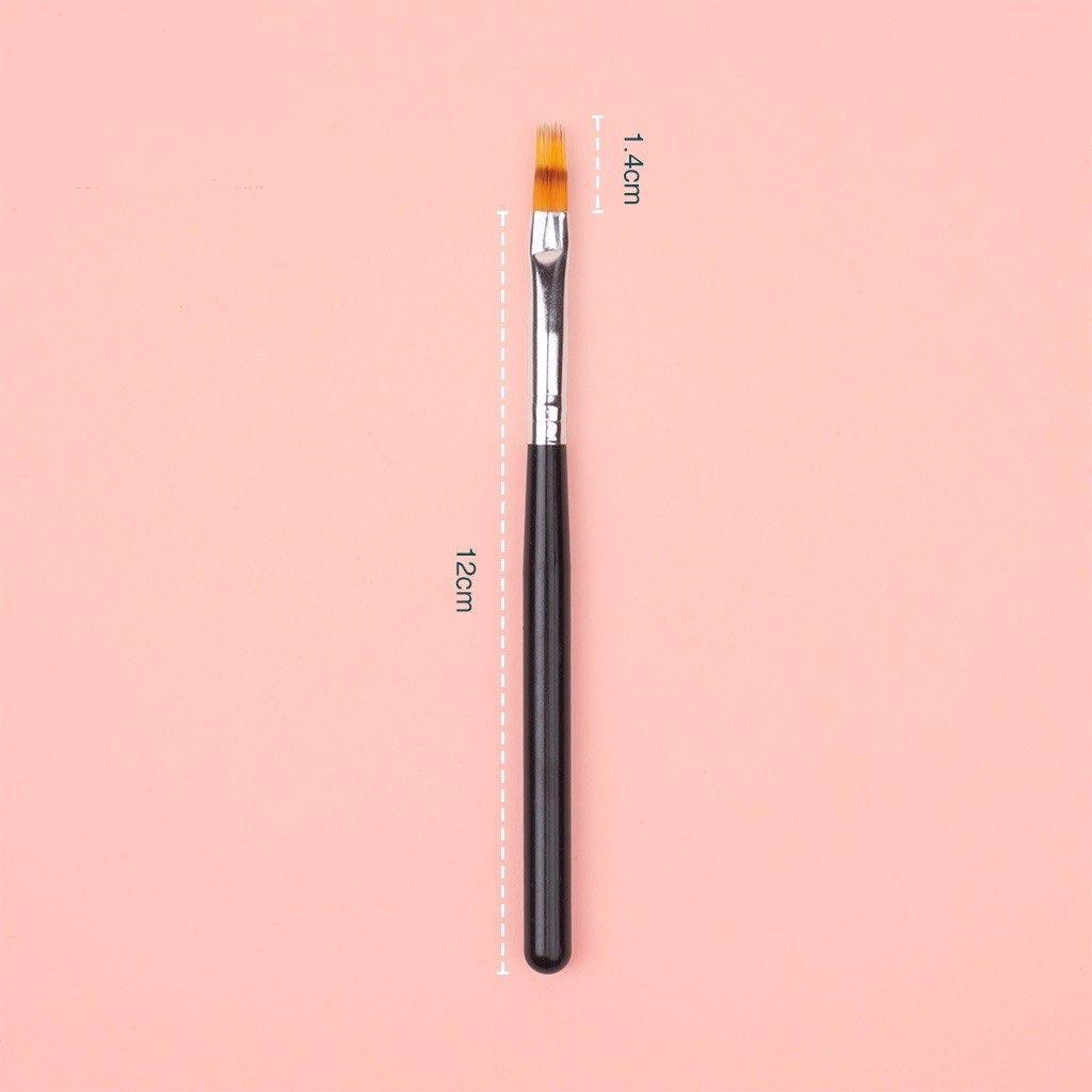 Cọ Ombre Đầu Dẹt Cán Gỗ, 2 Lớp Lông, Dặm Sơn Gel, Loang Kéo Màu Làm Nail, Thiết Kế Độc Đáo, Lông Tổng Hợp Cao Cấp cọ xước nail