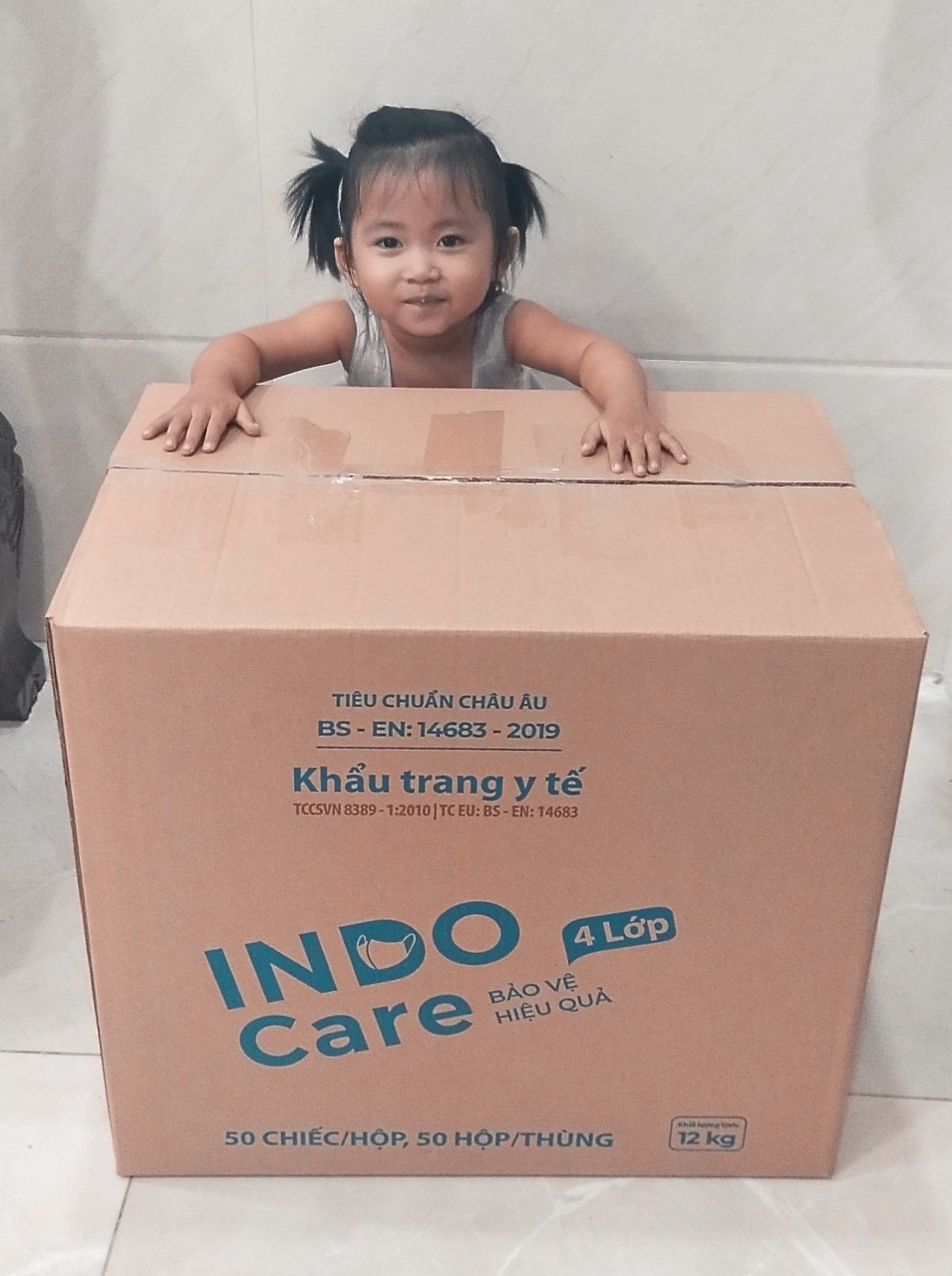 [InDoCare] Thùng 50 hộp Khẩu Trang Y Tế 4 Lớp Kháng khuẩn 99% INDO CARE. Tiêu Chuẩn Châu Âu BS EN 14683-2019. Chống tia UV ngăn ngừa mụn khói bụi hiệu quả