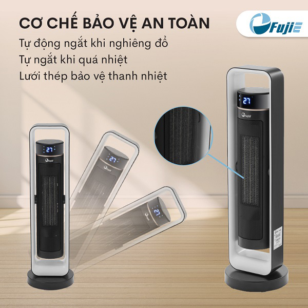 Quạt sưởi gốm Ceramic để sàn FujiE CH-2400 - Hàng Chính Hãng