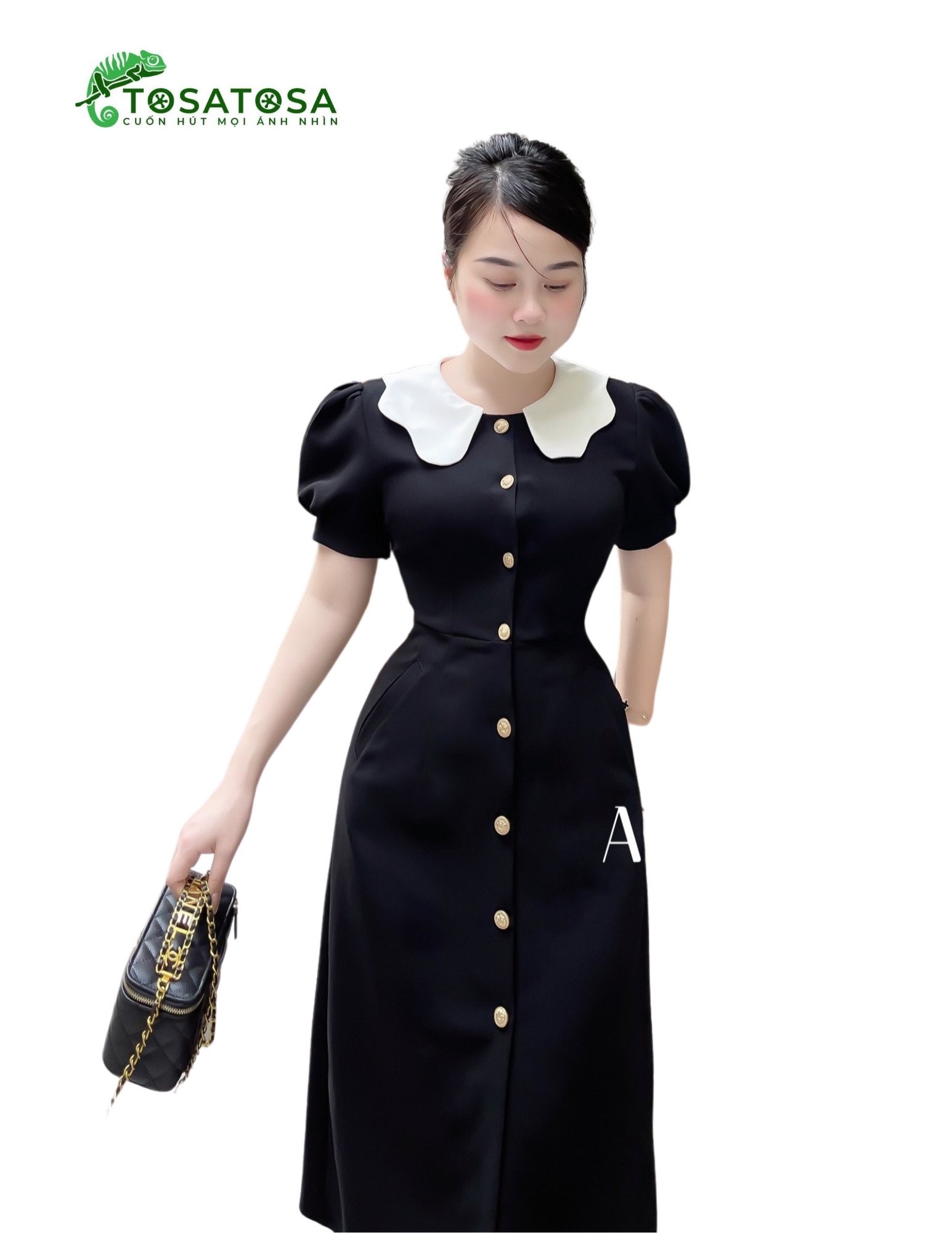 Đầm liền thân xòe cổ sen đẹp rất hợp với cô nàng yêu phong cách cổ điển   Thời trang  Việt Giải Trí