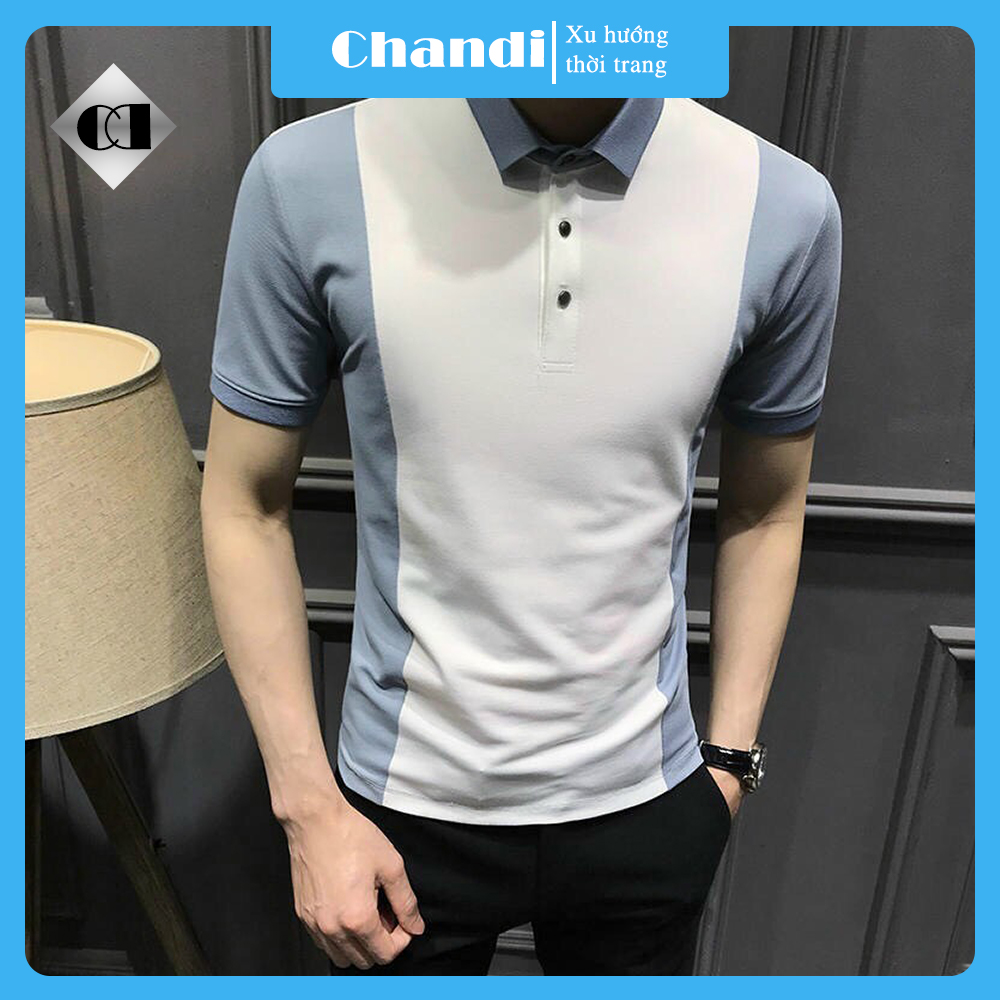 Hình ảnh Áo Thun Polo Nam Tay Ngắn Unisex thương hiệu Chandi thiết kế cố bẻ thêu không bong tróc khi giặt PLN7