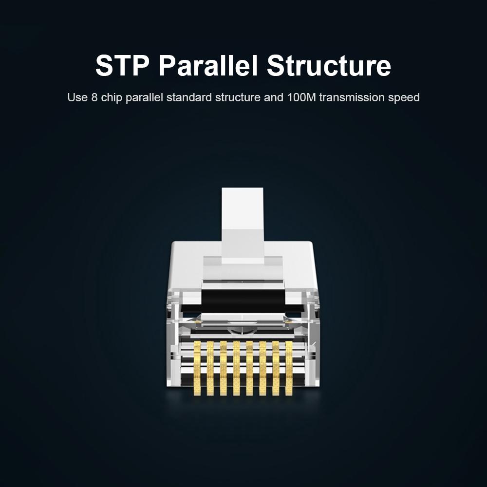 Đầu nối cáp Ethernet pha lê mạ vàng 8P8C CAT5E RJ45 cao cấp chuyên dụng