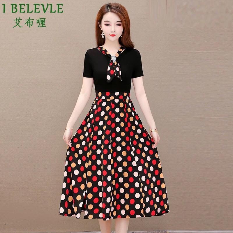 ĐẦM XOÈ CHẤM BI CỔ PHỐI HẠT CAO CẤP