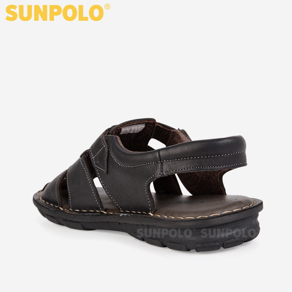 Giày Sandal Bít Mũi Nam Da Bò SUNPOLO SDA007 (Đen, Nâu)