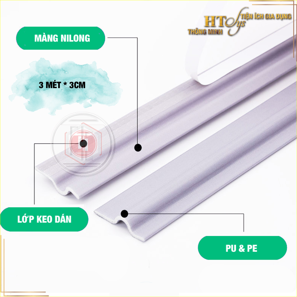 Cuộn Ron Dán Che Khe Cửa,Chân Cửa HT SYS - Chống Nước - Chống Gió Lùa - Chống Ồn - Bụi Bẩn - Ngăn Côn Trùng Cuộn Dài 3 Mét