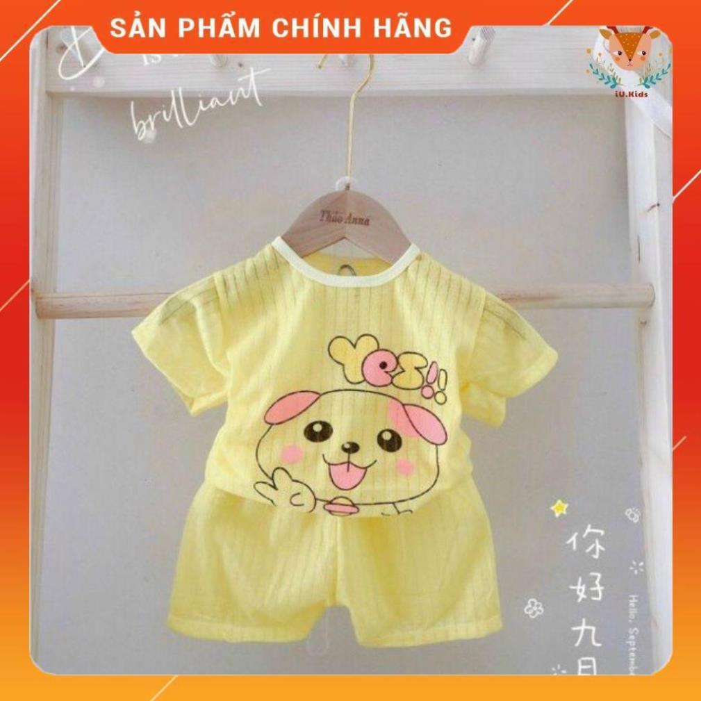 Thời trang quần áo trẻ em cao cấp đồ bộ cộc tay cotton giấy cho bé trai bé gái từ 5 - 15 kg