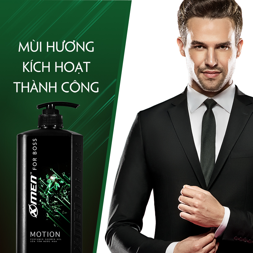 Sữa tắm nước hoa X-Men For Boss Motion - Mùi hương năng động phóng khoáng 650g