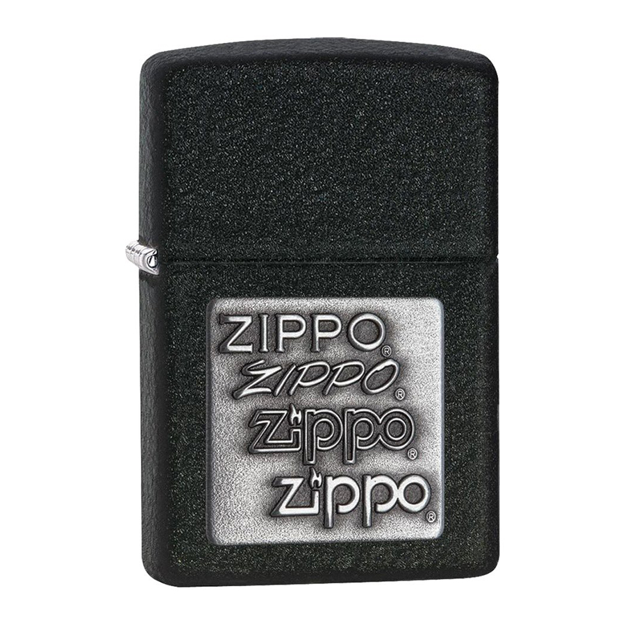 Bật Lửa Zippo 363 Pewter Emblem Black Crackle