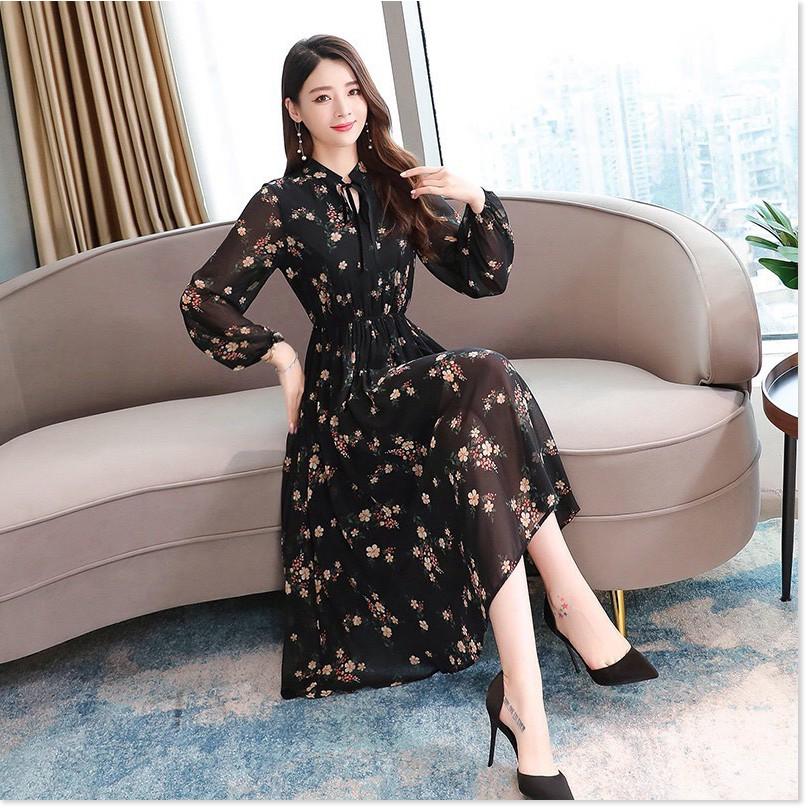 ĐẦM LỤA HOA, HỌA TIẾT ĐƠN GIẢN NHƯNG KHÔNG KÉM PHẦN SANG TRỌNG