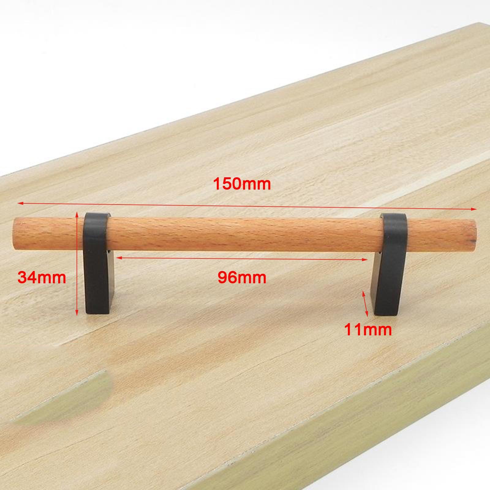4X Modern Simple and Stylish Solid Wood Handles for Cabinets Furniture Wardrobe