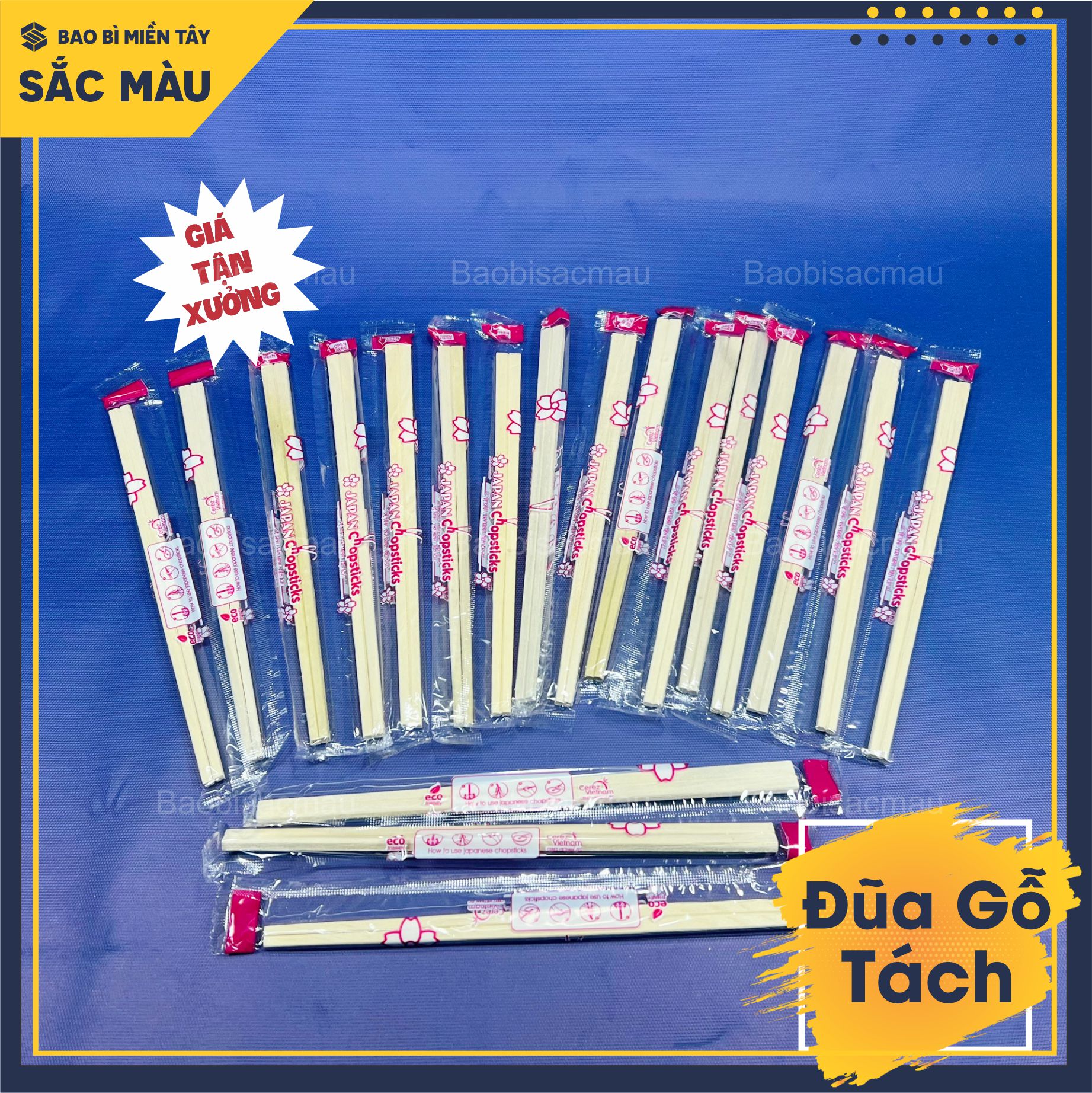 Sỉ 100 đôi đũa gỗ tách dùng 1 lần tiện lợi