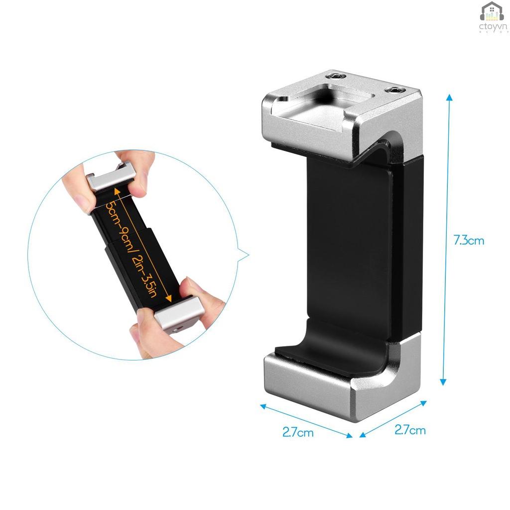 Giá đỡ kẹp điện thoại bằng hợp kim nhôm 1/4 Inch có lỗ vít tương thích với iPhone 11/X/8/7/7 Plus Xiaomi