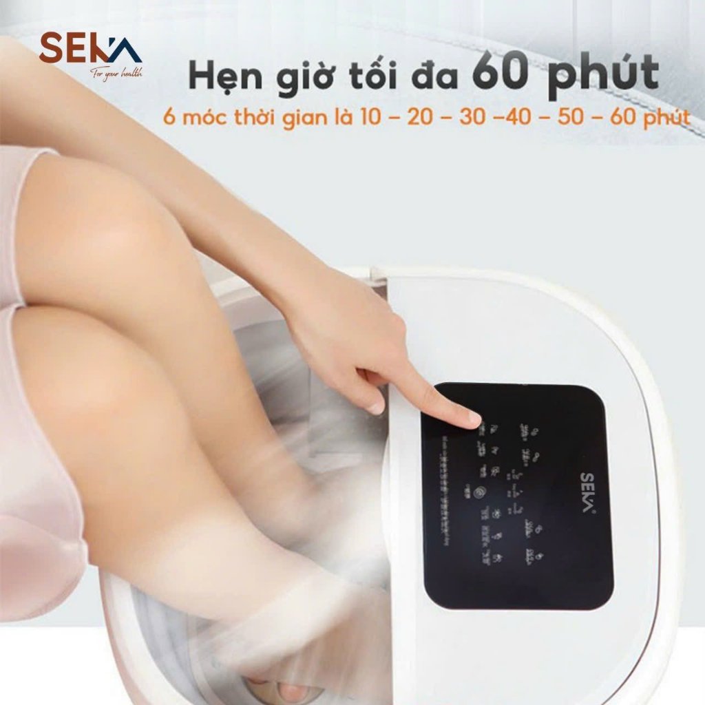 Hình ảnh Bồn Ngâm Chân Massage Seka SK195 gấp gọn con lăn tự động, màn hình cảm ứng - Hàng Chính Hãng