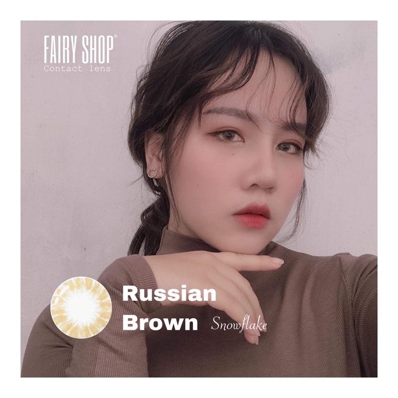 Kính Áp Tròng Russian Brown Snowflake 14.0mm - FAIRY SHOP CONTACT LENS độ 0 đến 6