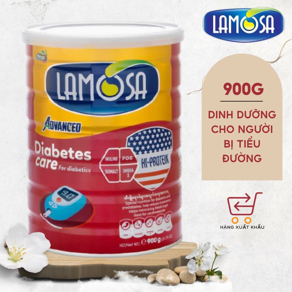 Sữa Bột Lamosa DIABETES CARE dành cho người Tiểu đường Lon 900G