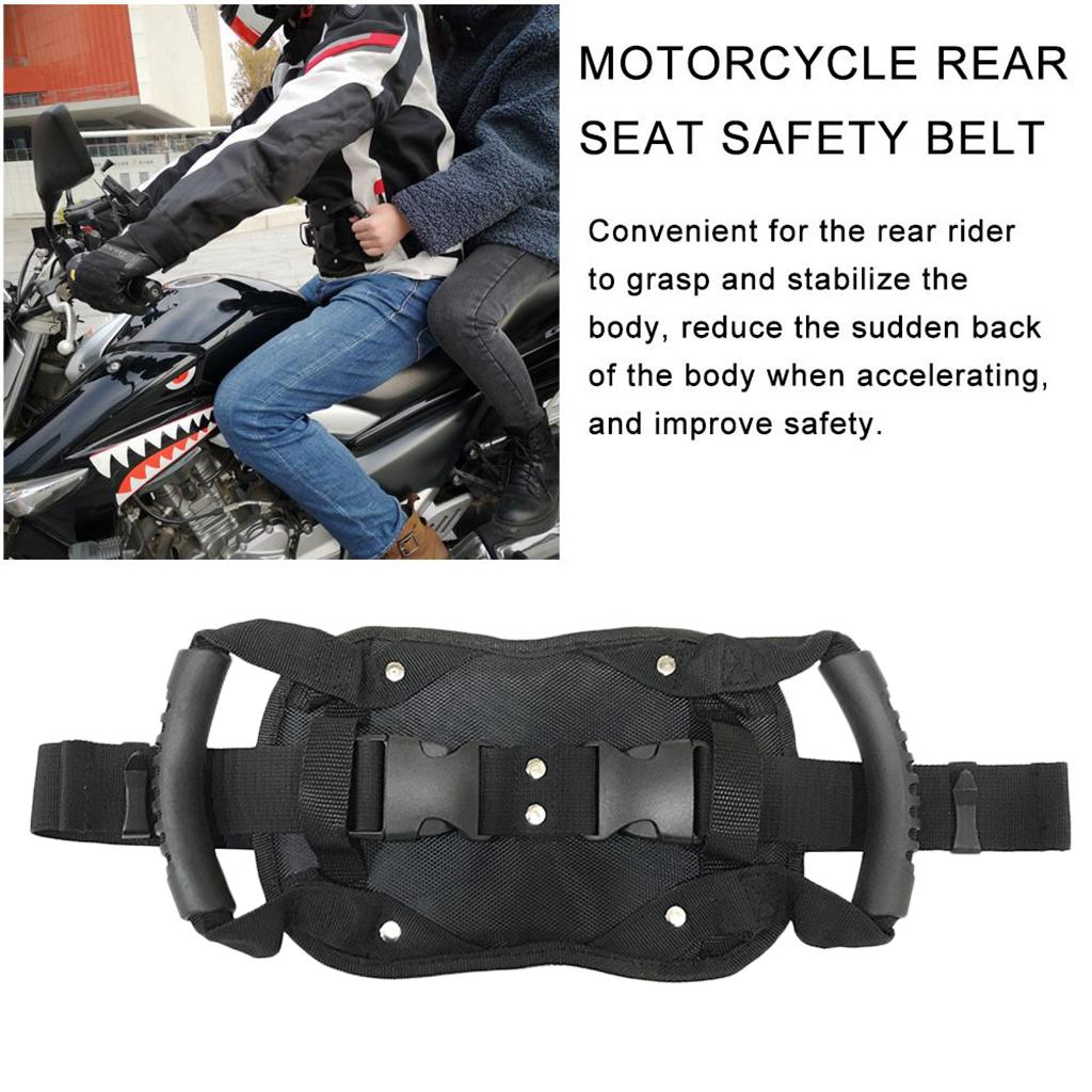 1X Black Motorcycle Passenger Back Seat Grab Bar Handle Strap