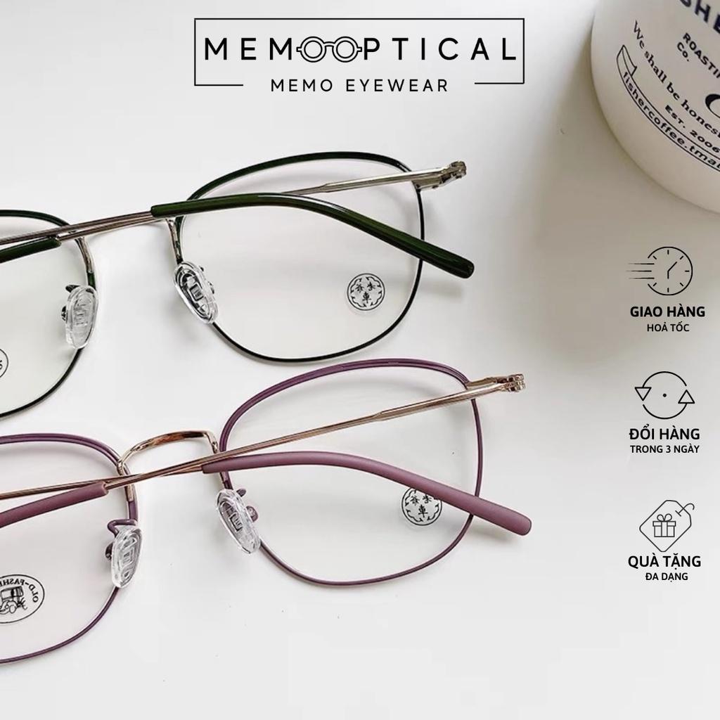 Gọng Kính Kim Loại Phong Cách Retro Hàn Quốc Thanh Mảnh Memo Optical OLD1972