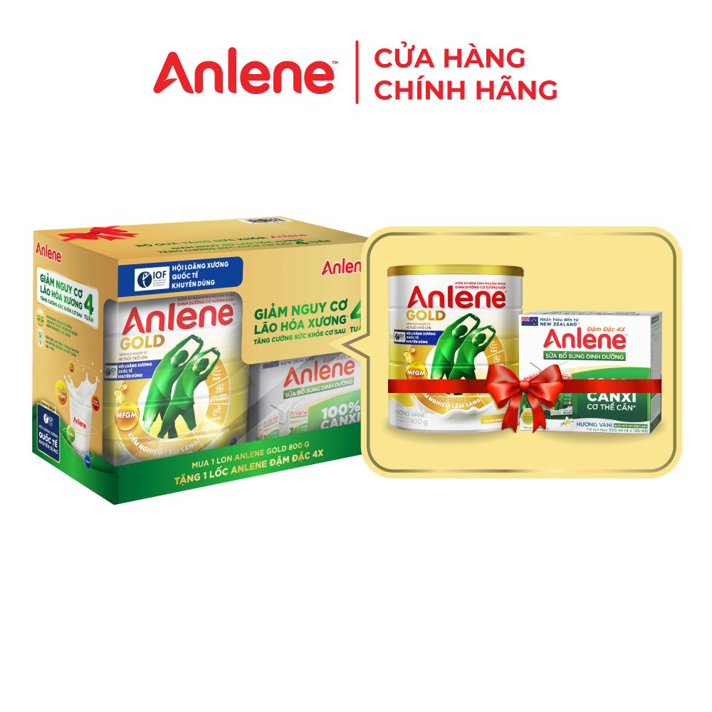 Bộ quà tặng Combo 2 Sữa bột Anlene Gold 800g tặng 1 lon Anlene Gold 400g