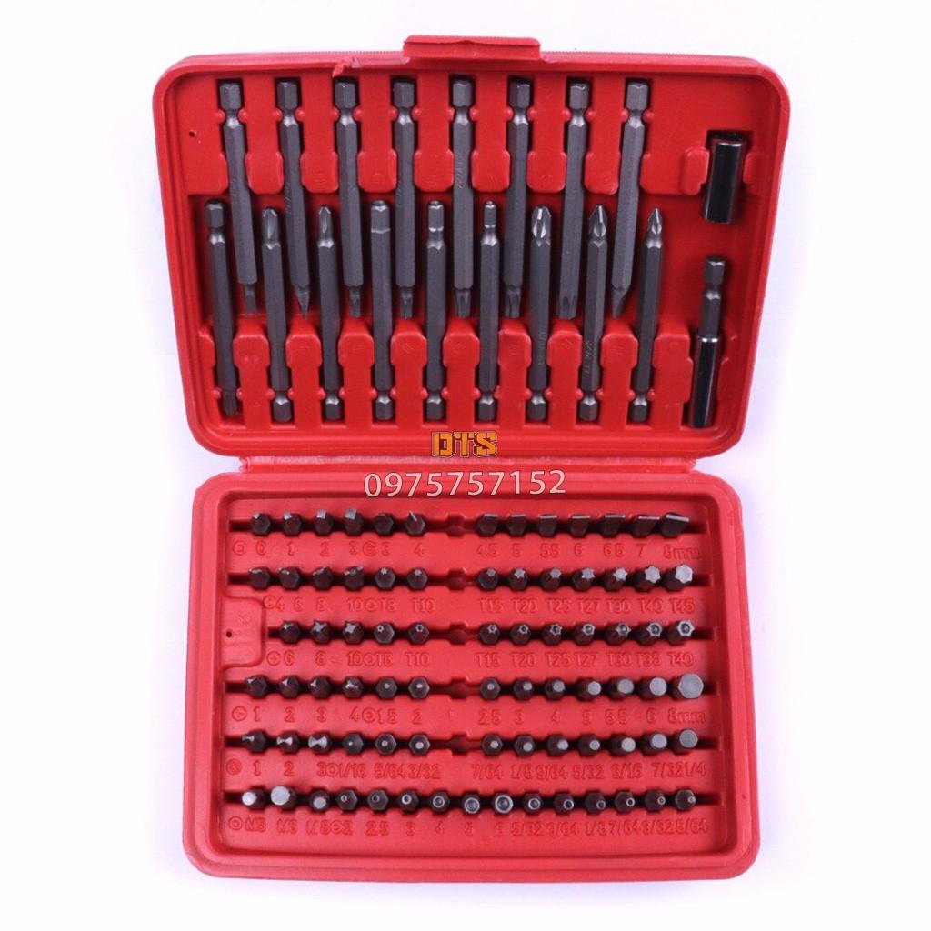 Bộ 98 chi tiết mũi vặn tua vít đa năng chuôi lục giác 6.35mm cho máy khoan điện cầm tay, máy khoan pin thép CR-V cao cấp