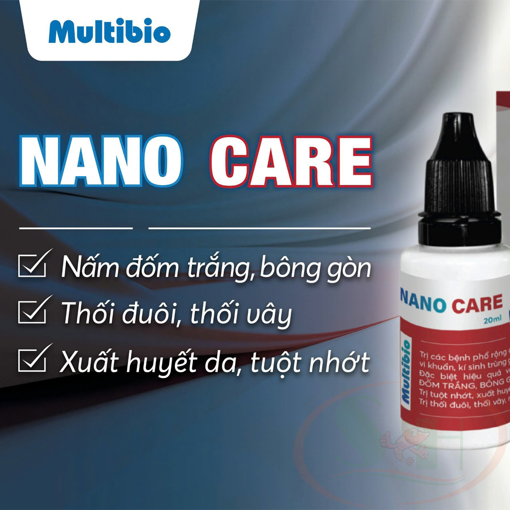 Trị nấm khuẩn Multibio Nano Care xử lý đốm trắng nhiễm khuẩn cá tép thủy sinh