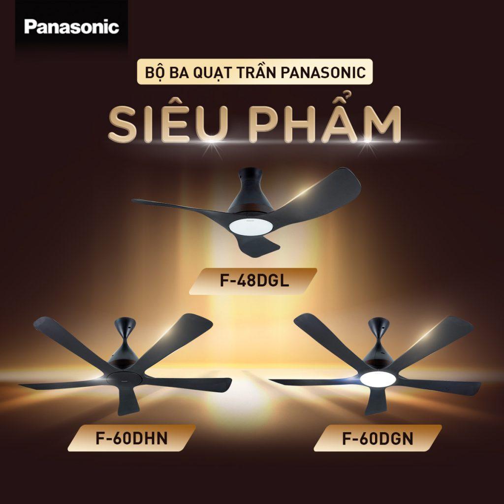 Quạt trần 5 cánh Panasonic F-60DGN (điều khiển bằng ứng dụng, kết nối Wifi, tích hợp đèn Led)_Hàng chính hãng