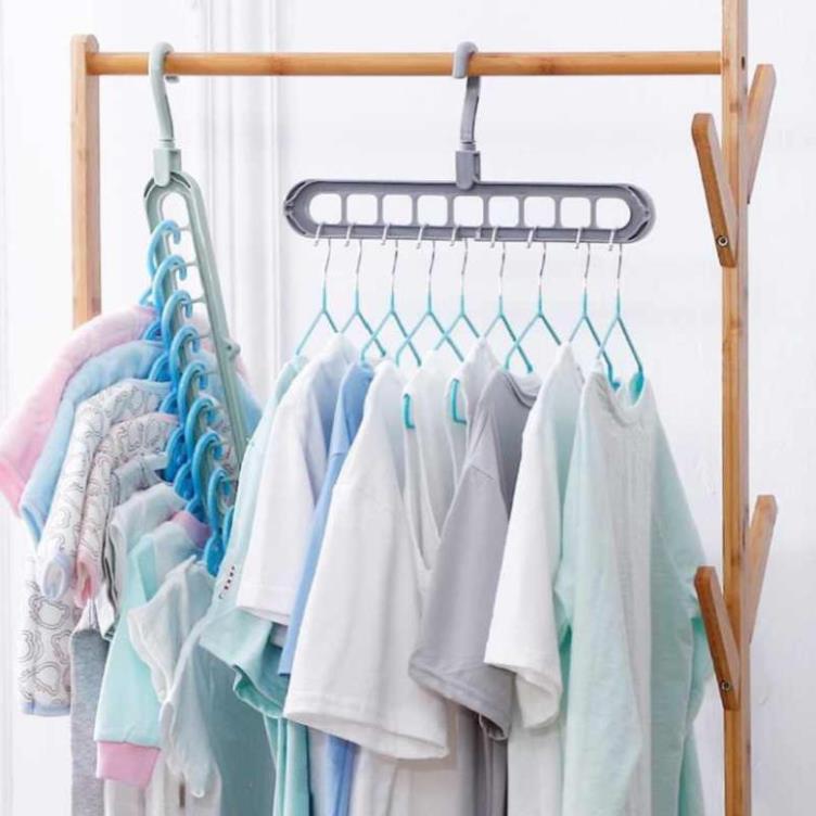 Móc treo quần áo 9 lỗ thông minh , Móc treo quần áo đa năng tiện lợi