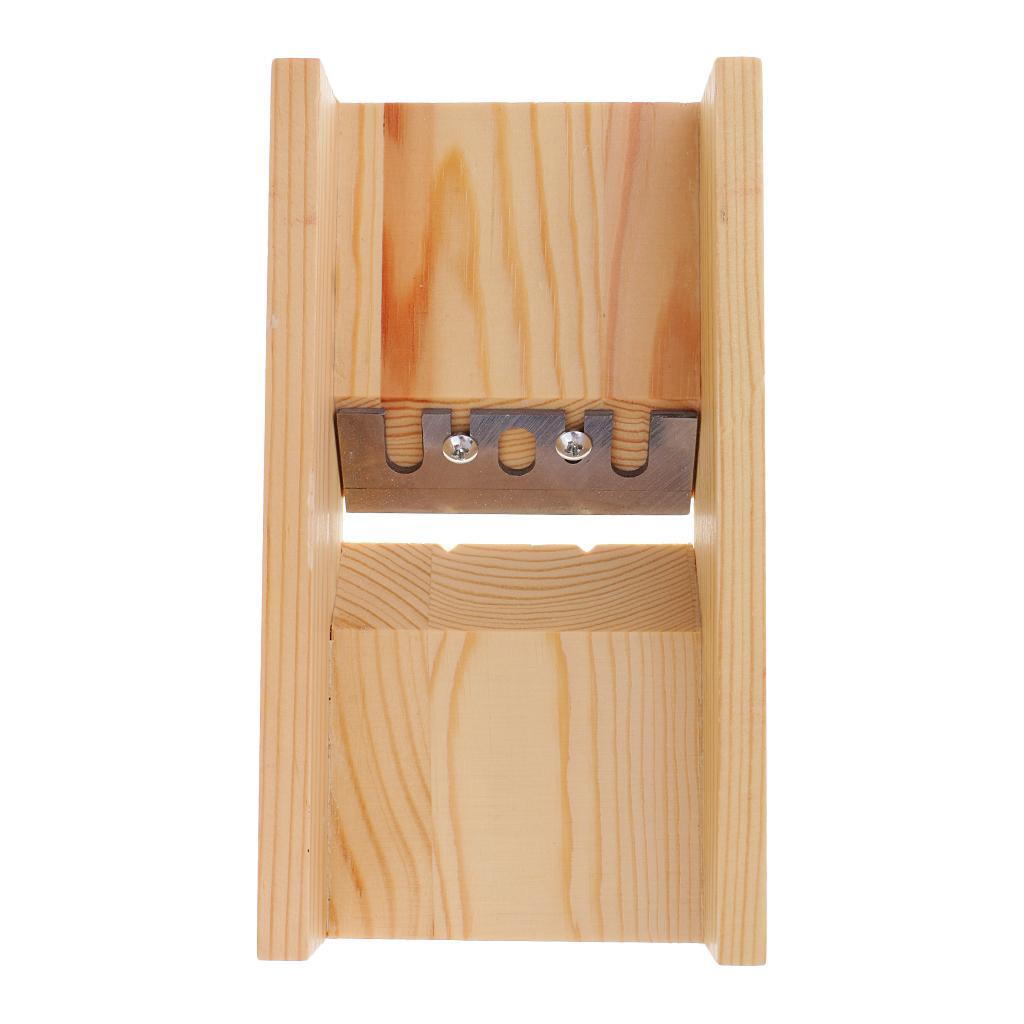 Adjustable Wooden Soap Loaf Cutter Planer + Rectangle Silicone Soap Mould + 2pcs Wavy & Straight DIY Making Loaf Cake Soap Cutter