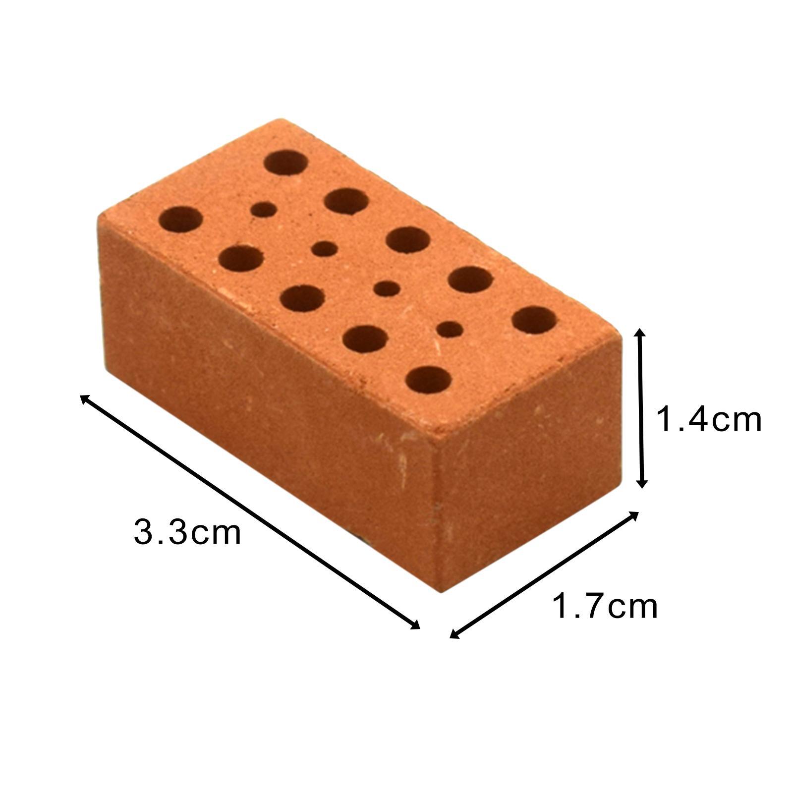 40pcs Miniature Red Bricks Mini Fake Bricks for Model Building DIY Materials