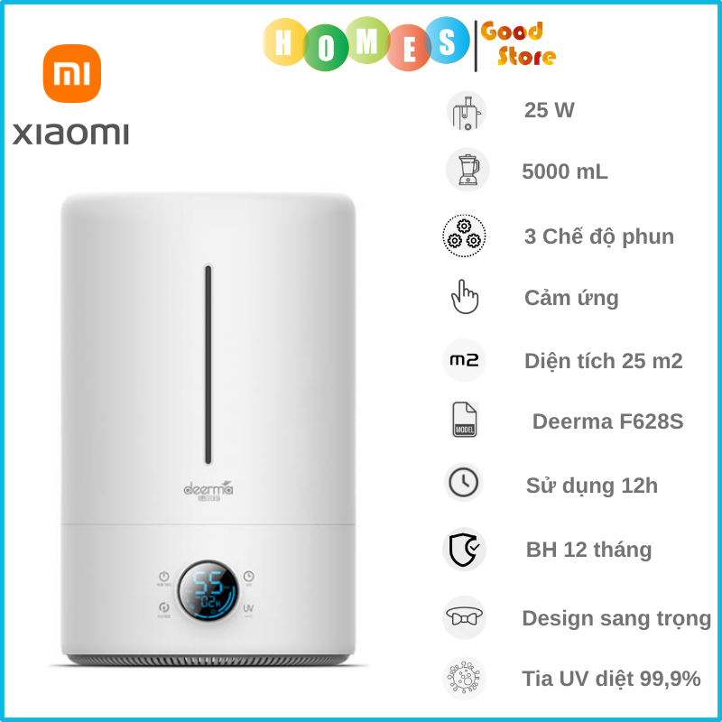 Máy Phun Sương Tạo Ẩm Khuếch Tán Tinh Dầu XIAOMI Deerma F628S 5L - Hàng Chính Hãng