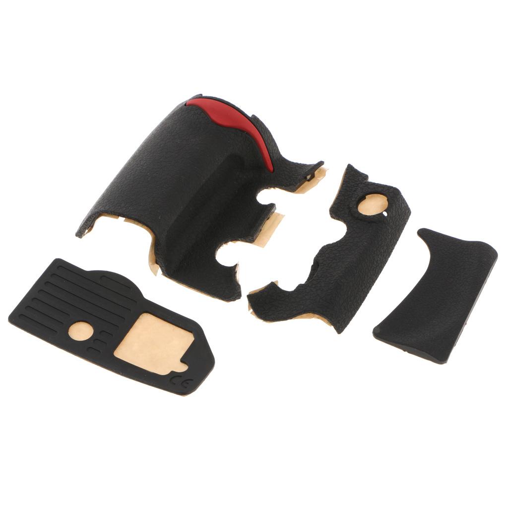 4 Pieces Grip USB Rubber Unit  For Nikon D300 Front Rear Cover With Tape - Black
