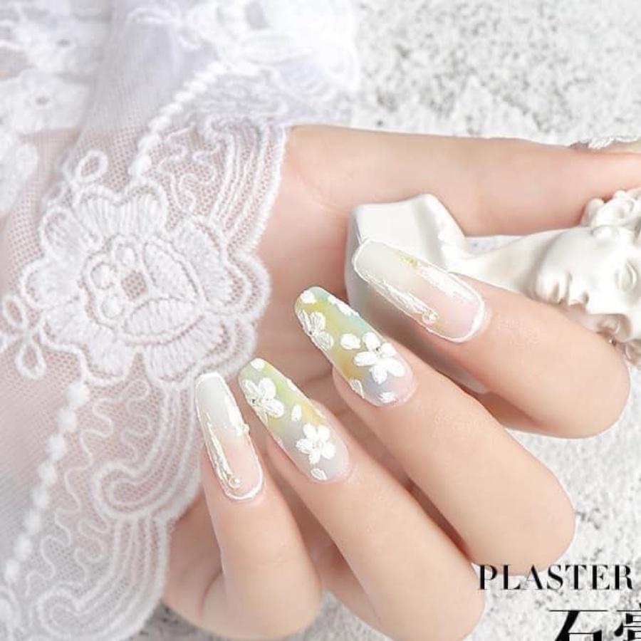 Gel xi măng trang trí móng hai màu đen trắng