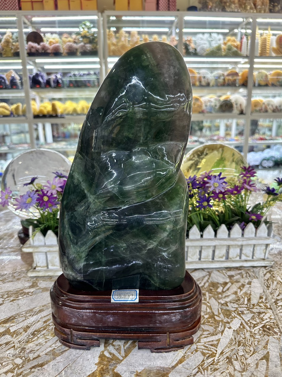 Trụ phong thủy đá thạch anh xanh - Nặng 13,4 kg