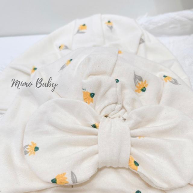 Mũ turban họa tiết hoa vàng dễ thương cho bé MTB90 Mimo Baby