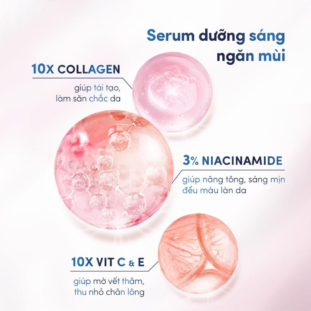 Kem Khử Mùi Dove Dry Serum Collagen &amp; Vitamin E Dưỡng Sáng &amp; Thu Nhỏ Chân Lông 40ml