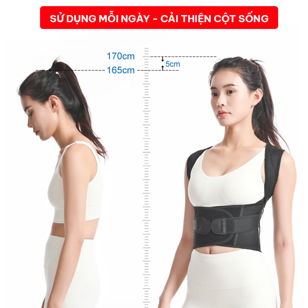 Đai chống gù lưng nam, nữ, trẻ em hỗ trợ cải thiện vóc dáng chính hãng GoodFit GF716P
