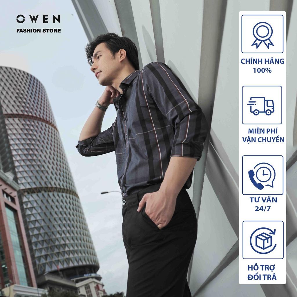 Áo Sơ mi Owen nam dài tay dáng Regular sợi Tre mềm mịn mát Mã AR220883D