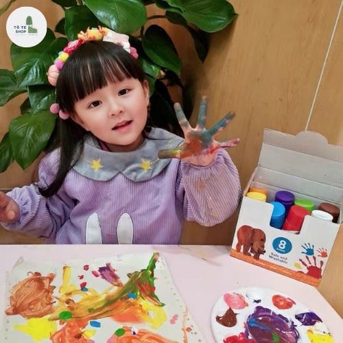 Hộp màu Finger Paint Mideer 8 tuyp 60ml, màu vẽ tay làm tư hữu cơ, an toàn cho trẻ, MDMD4110