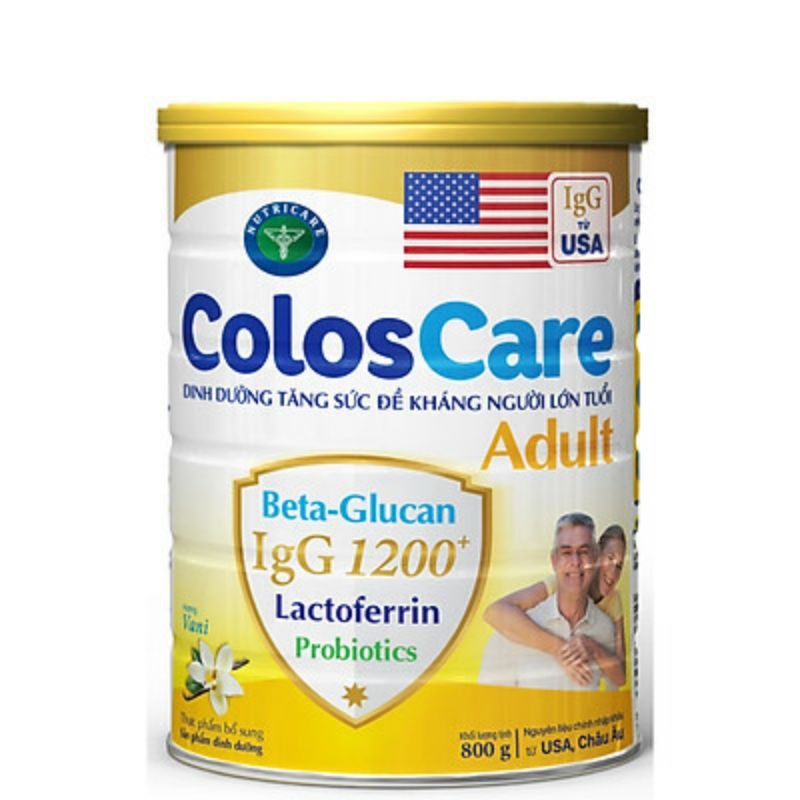 Sữa bột Colos Care Adult 800g - Dinh dưỡng tăng sức đề kháng người lớn tuổi