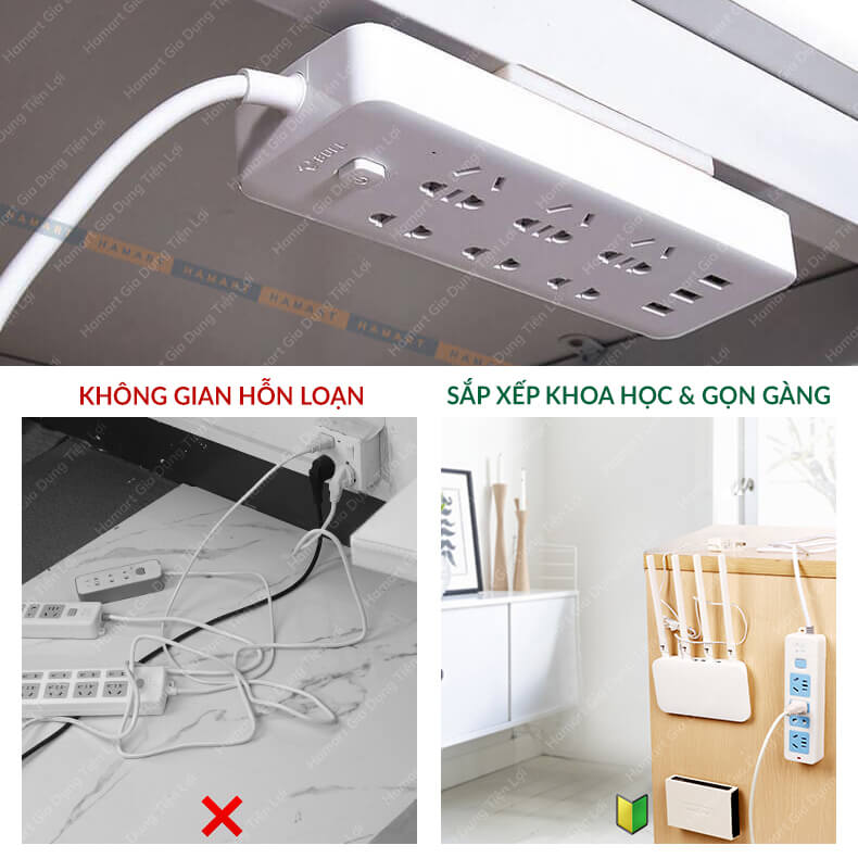 Vỉ 16 Nẹp Dây Điện LỚN Dán Tường Móc Treo Kẹp Cố Định Dây Cáp Lớn (TV, Tủ Lạnh, Máy Giặt...)