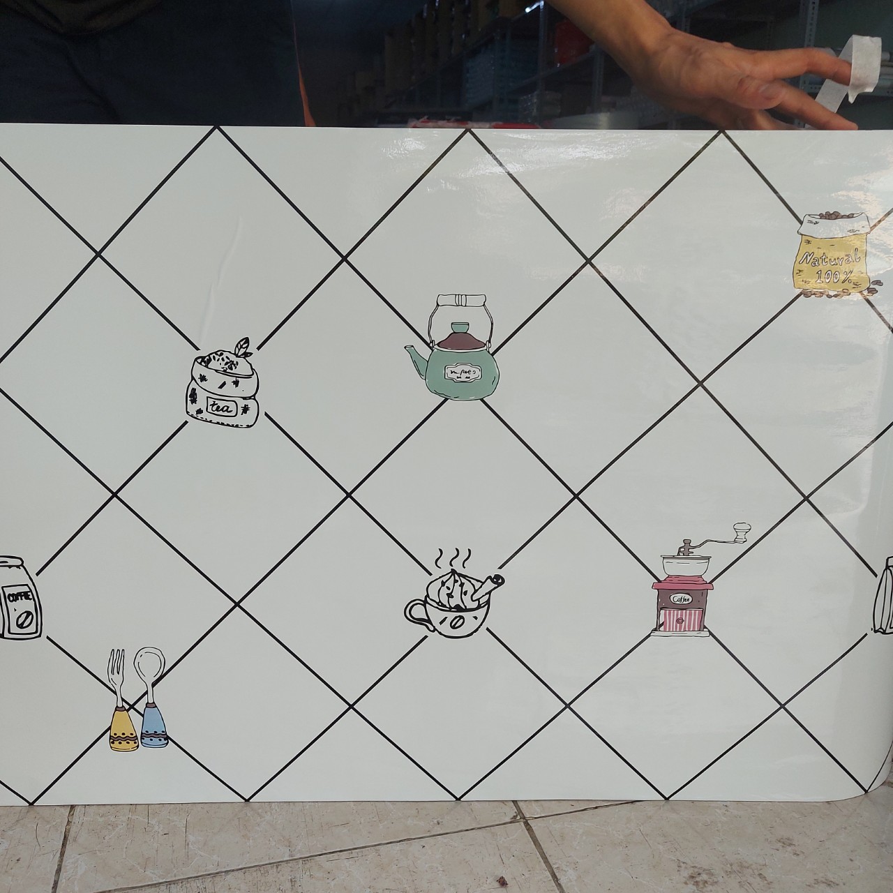 Cuộn 5MÉT Decal giấy dán bếp tráng nhôm cách nhiệt khổ 60cm MẪU DỤNG CỤ BẾP