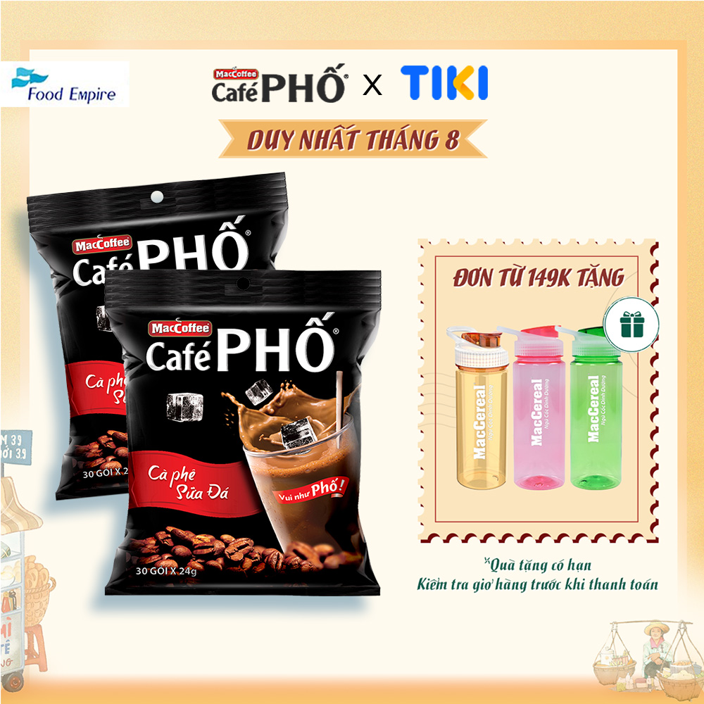 Combo 2 Túi Cà phê Phố Sữa Đá - Maccoffee (bịch 30 gói x 24g - date 11/2025)