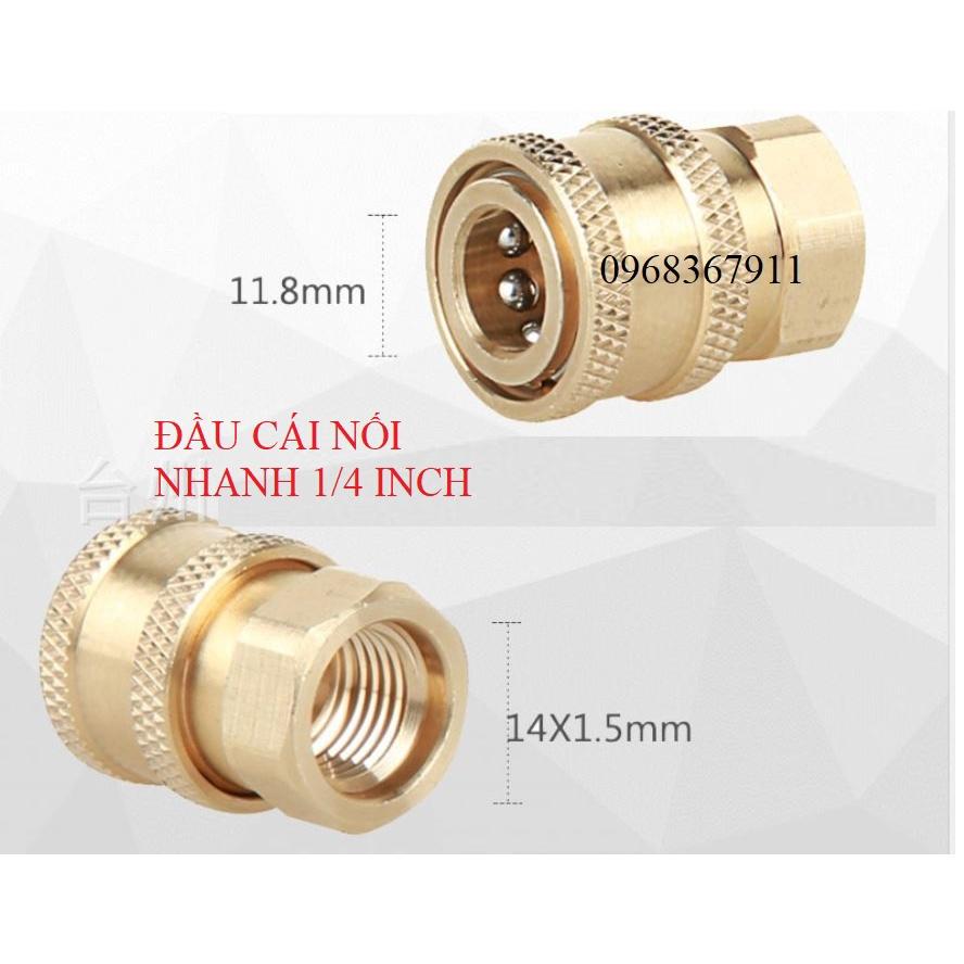 Bộ 5 béc phun-đầu béc gắn súng xịt rửa của máy rửa xe áp lực cao-Ren nối nhanh 1/4 inch