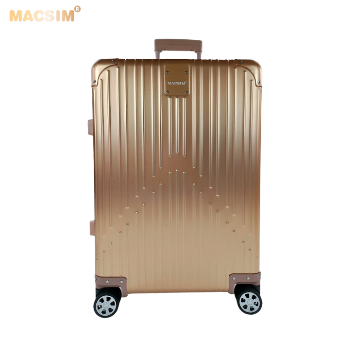 Vali hợp kim nhôm nguyên khối MS1104 nhãn hiệu Macsim cao cấp màu Rose cỡ 26 inches