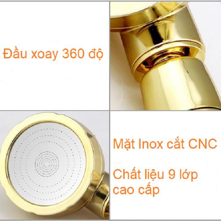 Bộ vòi hoa sen tăng áp mạ vàng cao cấp