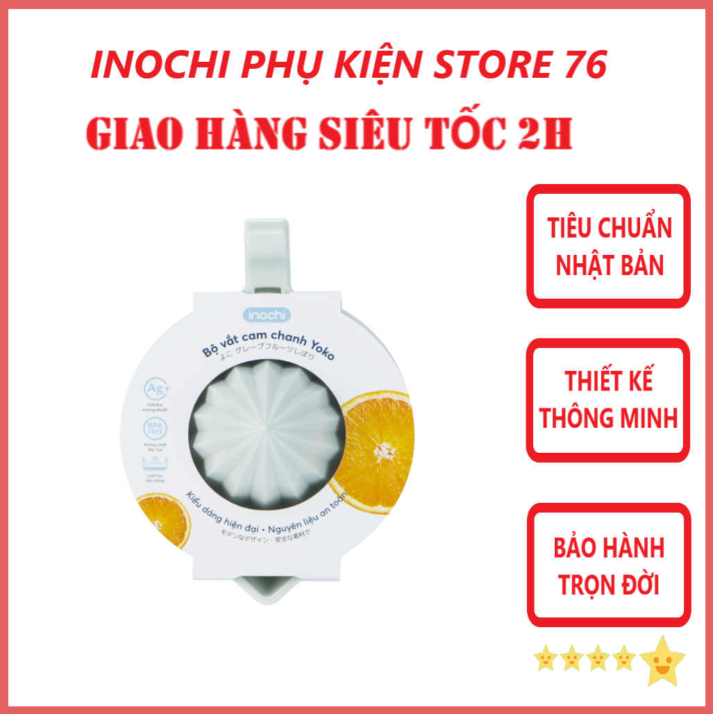 Bộ Dụng Cụ Vắt Cam Chanh Tiên Dụng YoKo Sản Xuất Theo Tiêu Chuẩn Nhật Bản An Toàn Cho Sức Khỏe - Chính Hãng inochi ( Tặng kèm khăn lau tay pakasa) màu ngẫu nhiên