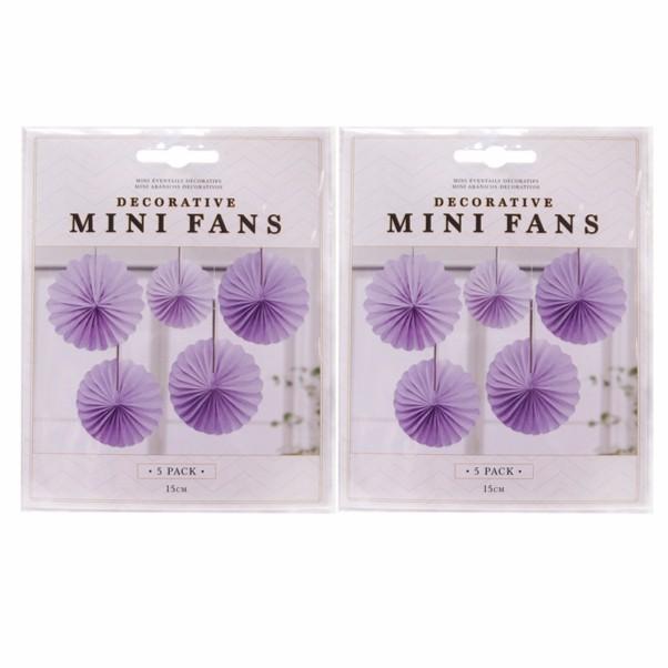 Quạt trang trí mini màu tím 5 cái Uncle Bills YE0021C